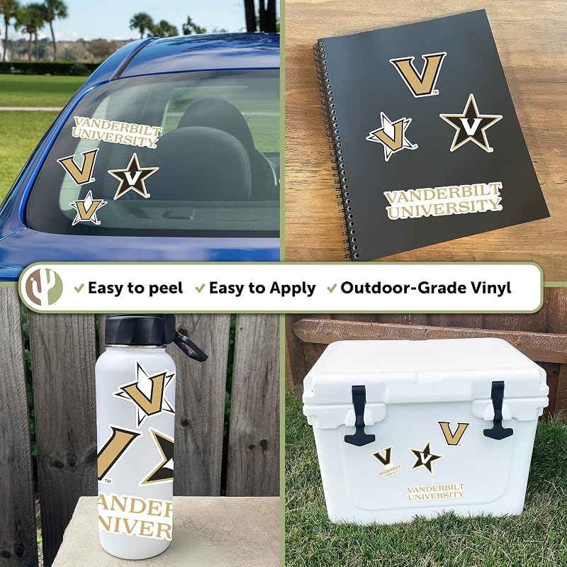 Vanderbilt Commodores Sticker Decal Sheet | Desert Cactus Official Licensed