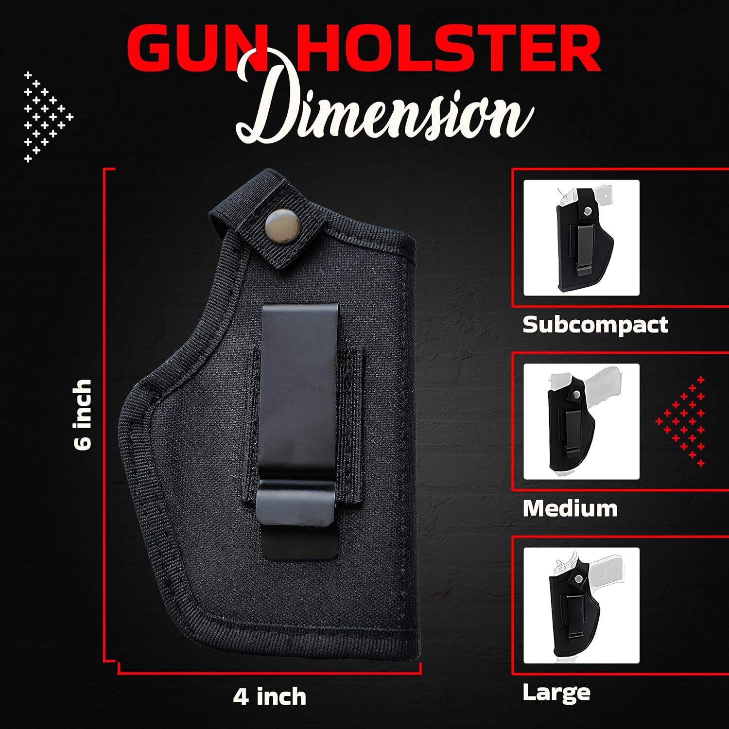 Universal Gun Holster - IWB/OWB Waist Belt Pistol Holster for Glock 380 & 9mm - Right/Left Hand Draw