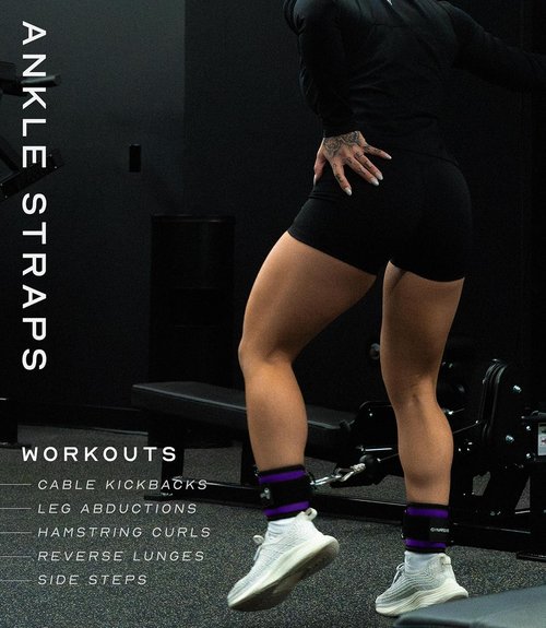 Gymreapers Ankle Straps for Cable Machine | Adjustable Neoprene Leg Straps for Glute Workouts