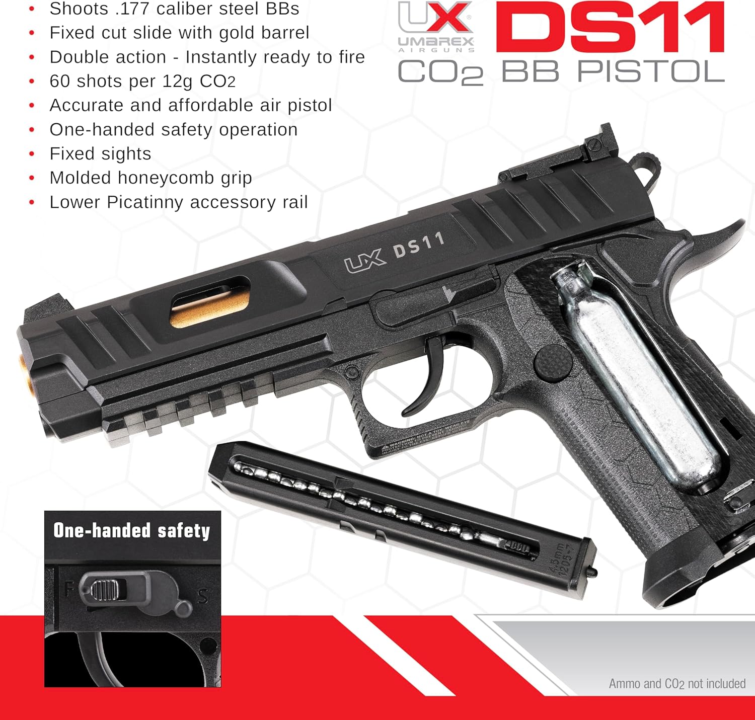 Umarex DS11 .177 Caliber BB Gun - High-Power Air Pistol for Precision Shooting
