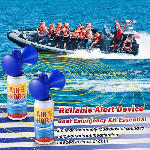 Air Horn | 122dB Loud Safety Horn - 1.4oz Can for Boating, Camping & Events | US Coast Guard Approved