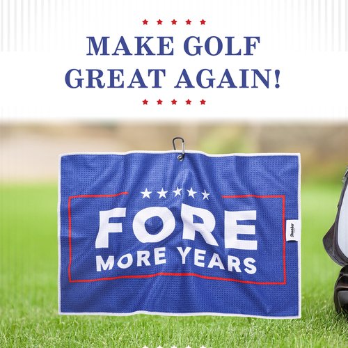 Shanker Golf - Funny Golf Towel - Fore More Years Microfiber Printed Golf Accessory - Perfect Golf Gift for Men - Two-Sided Reversible Towel