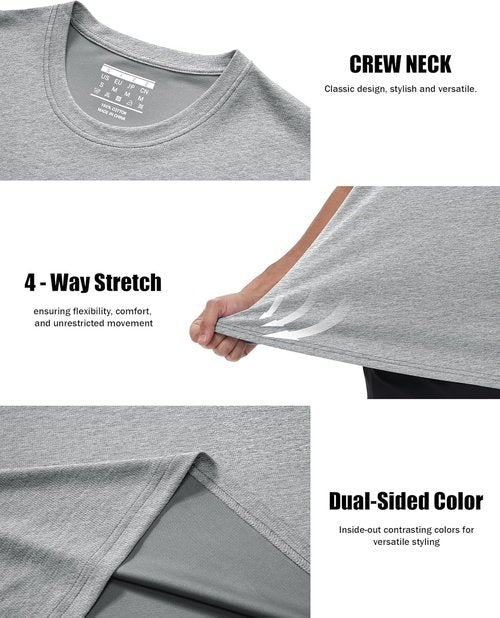 MAGCOMSEN Men's Athletic Workout Shirts - Short Sleeve Dry Fit with UPF 50+ Sun Protection | Cooling Gym Tops