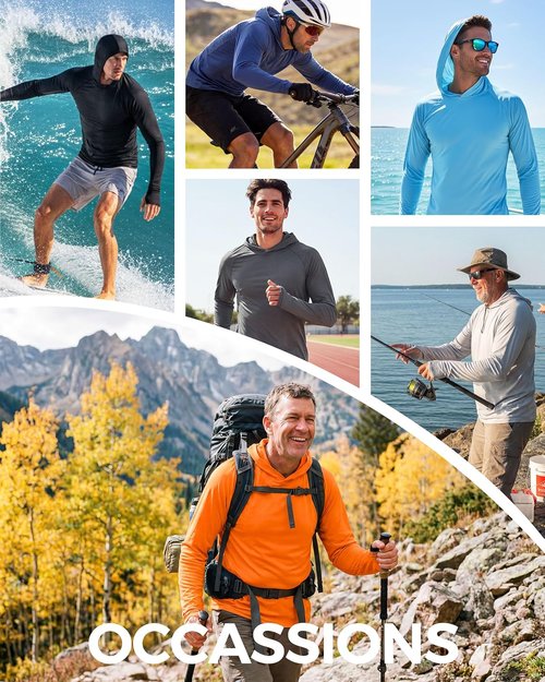 Boladeci Men's Lightweight UPF 50+ Sun Protection Hoodie | Long Sleeve Fishing & Hiking Shirt
