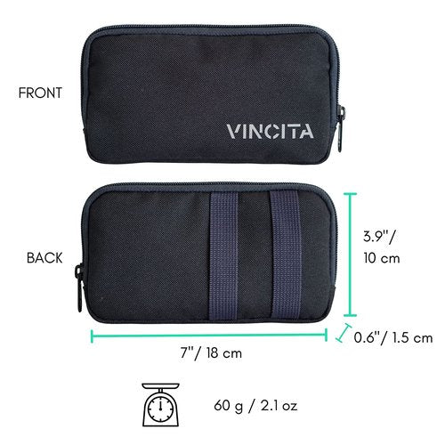 Vincita Essentials Case - Cycling Wallet Made from Tough 600D Polyester Water-Repellant Storage Pouch - Ideal Road Bike Cyclist to Store Spare Tubes, Tyre Levers, Keys, Cards and Phone