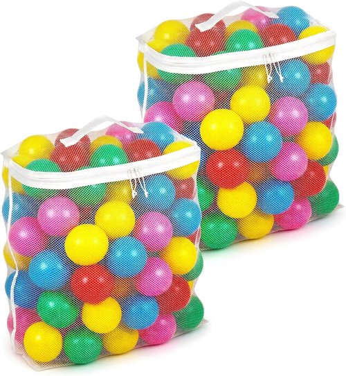 Molain Mesh Ball Pit Balls Storage Bag - Durable Nylon Zipper Organizer, 16.5 x 8.3 x 14.6 Inches | Foldable for Home & Travel