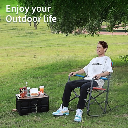 Northroad Oversized Rocking Camping Chair - Portable Folding Director Chair for Outdoor Use | Ideal for Backyard & Garden