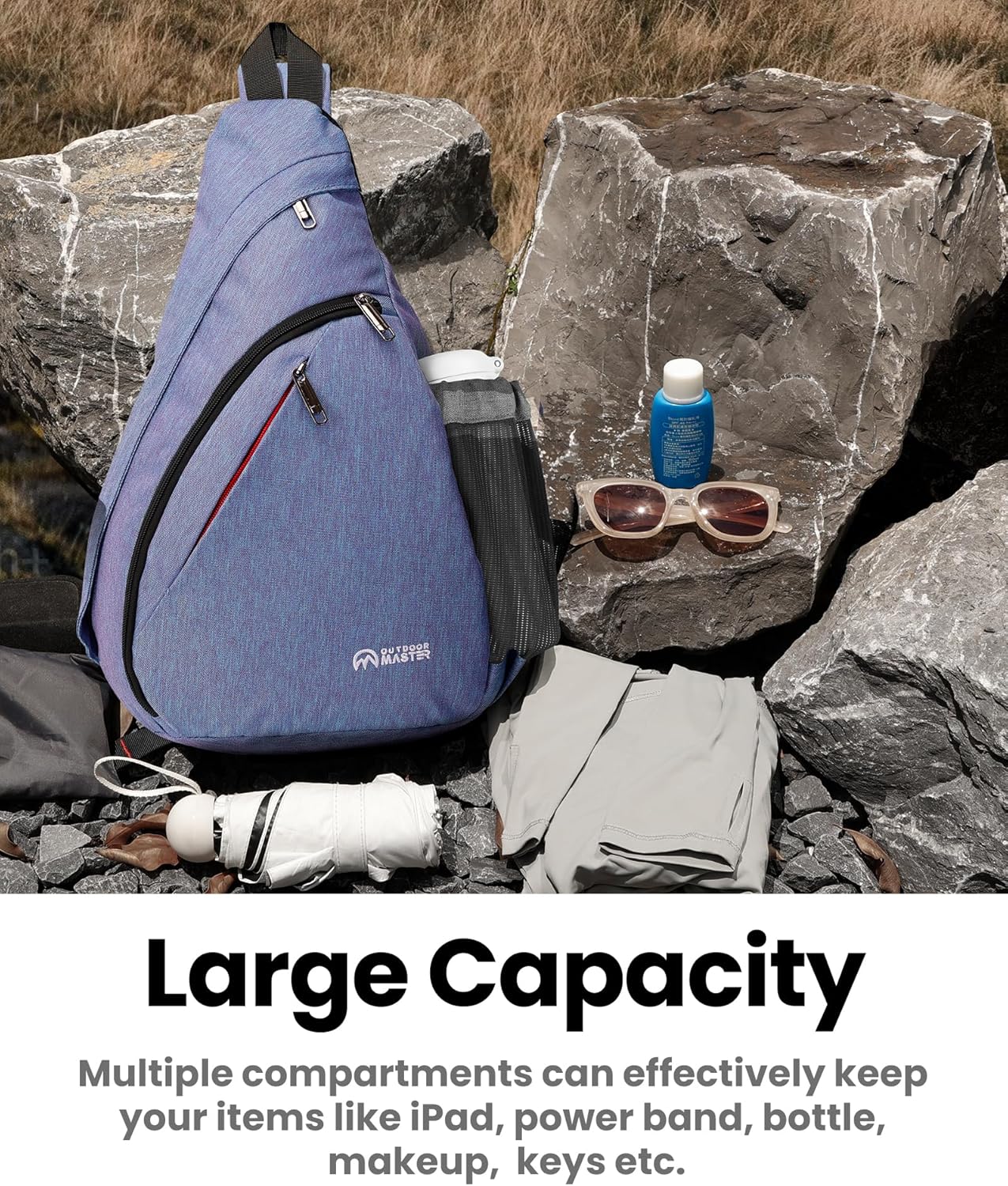 OutdoorMaster Sling Bag - Versatile Hiking Daypack | Crossbody Travel Backpack for Men & Women