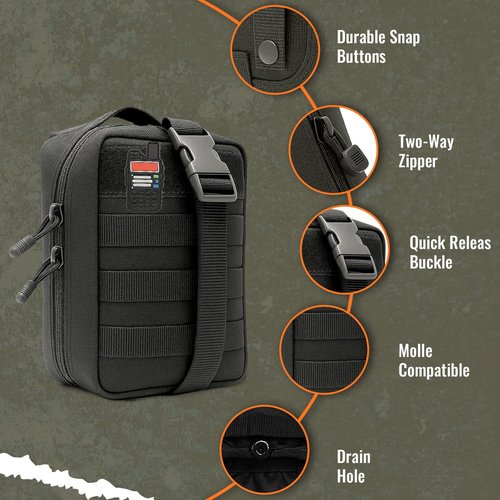 Ham Radio Go Bag with Tear-Away Hook and Loop Back - Molle Compatible, Multi-Pocket Design for Radios, Cables, and Gear - Great for Radio Bugout Bag and Survival Kit