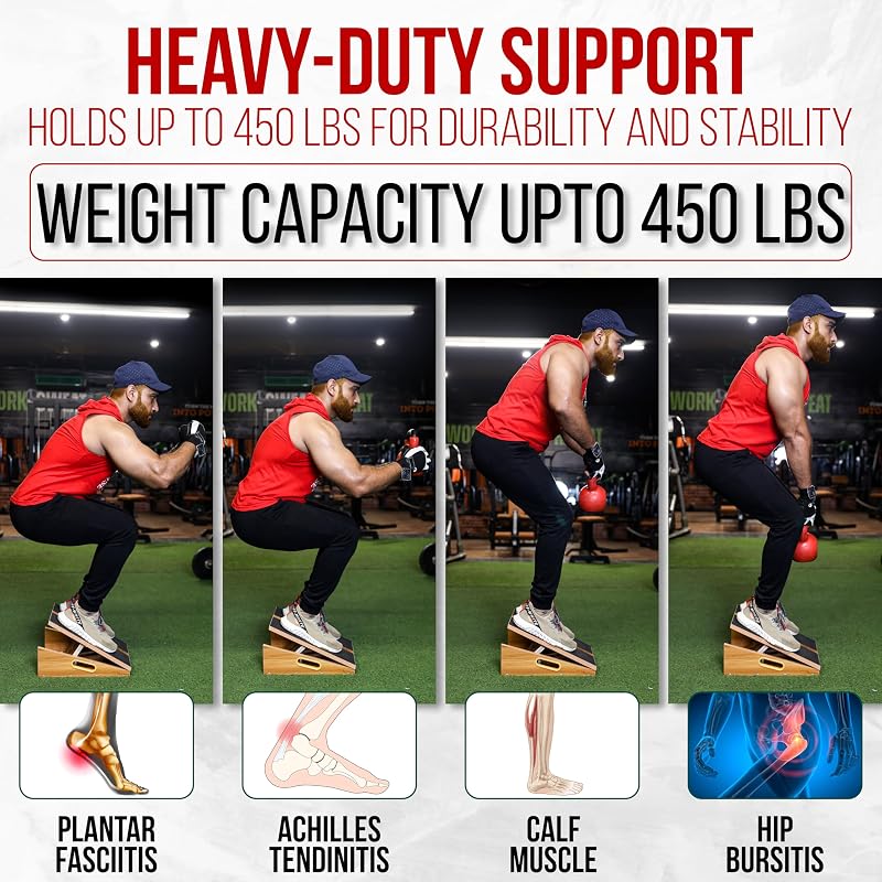 Calf Stretcher Slant Board with 5 Angles - Adjustable Recovery & Therapy Wedge (Variation: Full-Coverage)