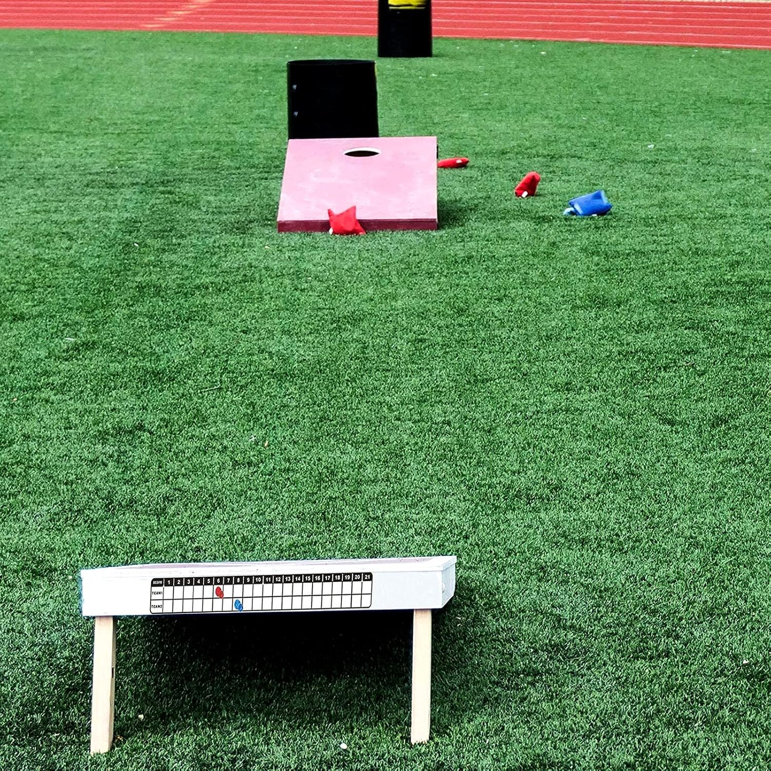 Skiennix Cornhole Scoreboard - Magnetic Score Keepers & Rules Sign | 4 Pack for Easy Tracking