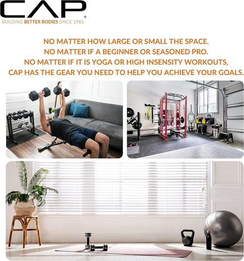 CAP Barbell Coated Dumbbell Weights - 10-Pound with Padded Grip for Comfortable Lifting