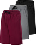 Real Essentials Men's 9" Mesh Basketball Shorts - 3 Pack | Long Athletic Gym Shorts with Pockets (S-3X)