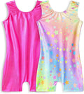 Snowheart Gymnastics Leotards for Girls - Sparkly Sleeveless Biketards 2-Pack for Dance & Tumbling
