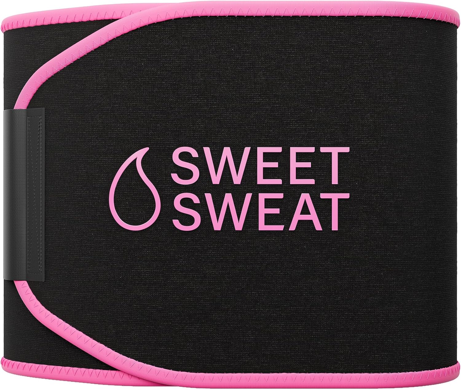 Sports Research Waist Trimmer - Sweet Sweat Waist Trimmer (Black/Pink, Medium) & 3 Hip Resistance Bands Set