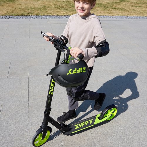 JOVA ZIFFY Scooter for Kids with Hand Brake, Foldable Kick Scooter for Ages 6-12, Lightweight Scooter for Boys with 4 Adjustable Heights, ABEC9 Bearings, Supports Up to 260 lbs