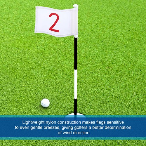 3 Pieces Golf Flag with Tube Inserted, 420D Nylon Mini Flags for Putting Green, Yard, Indoor Outdoor Backyard Garden, Portable, Numbered, 8 x 6 Inch