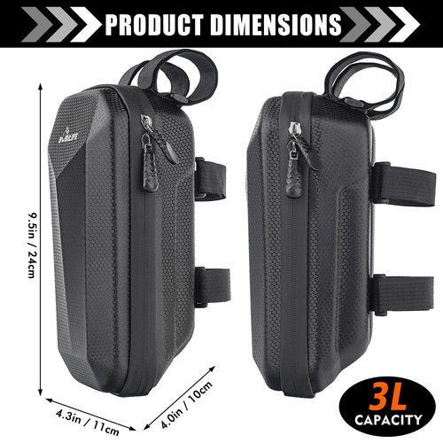 BOBILIFE Bike and Scooter Handlebar Bag - Front Bar Hanging Bag Waterproof EVA Hard Shell Storage Bag Compatible with All Kinds of Scooters, Mountain Bikes, Road Bikes, E-Bikes, Motorcycles