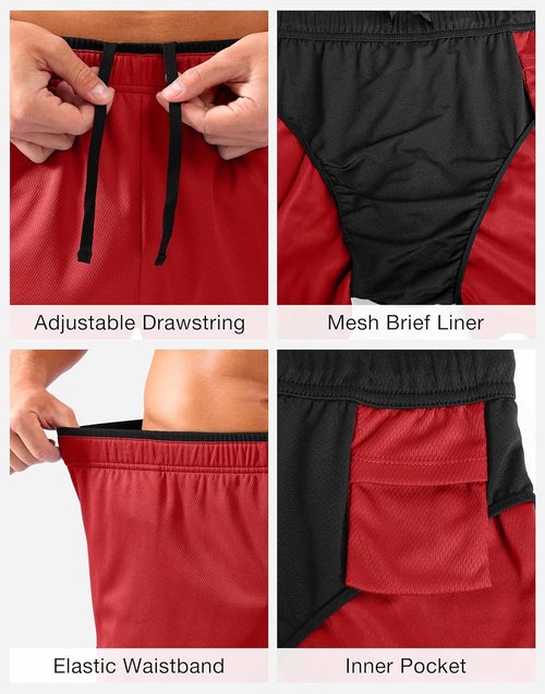 G Gradual Running Shorts for Men - Lightweight 3.5 Inch Breathable Gym Shorts with Brief Liner