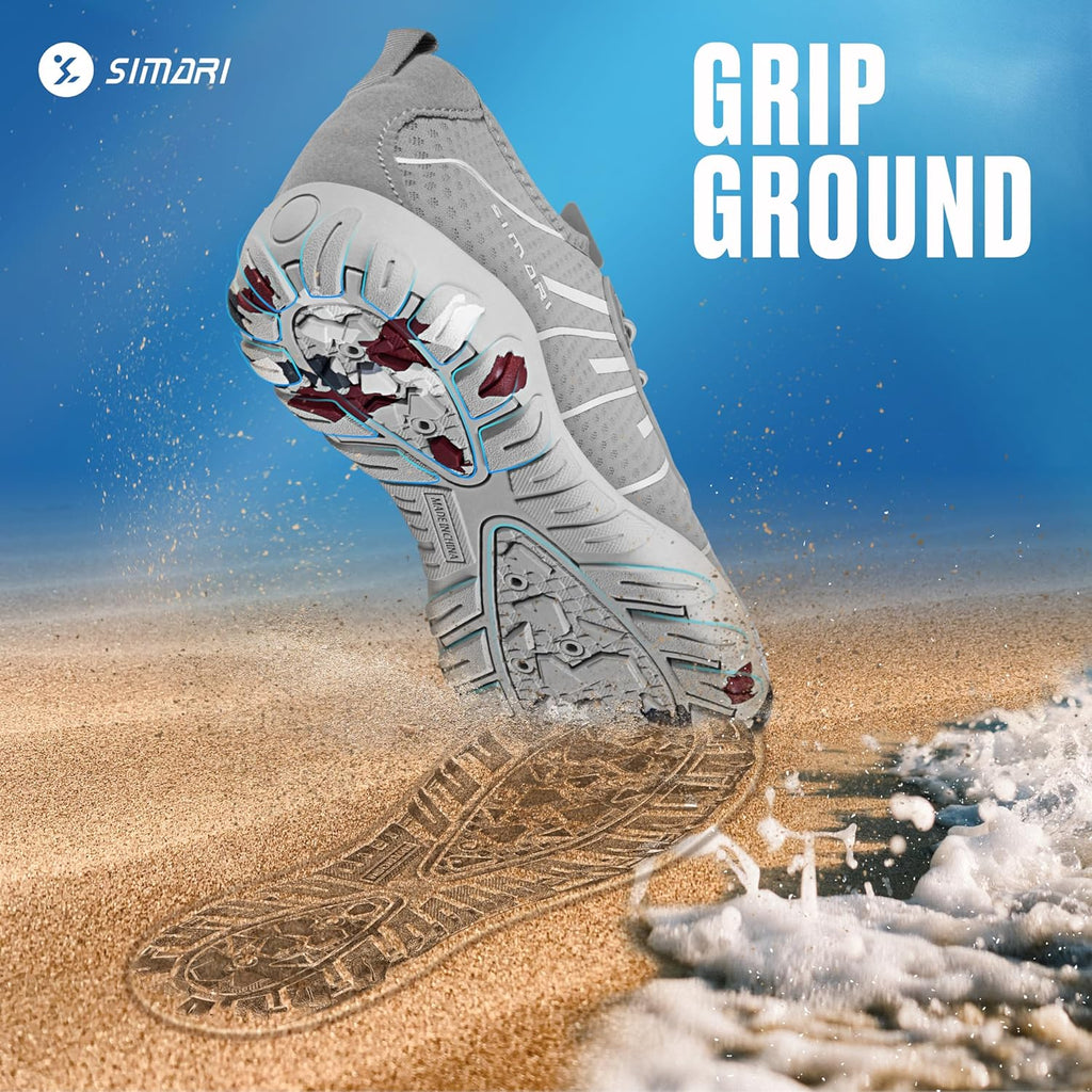SIMARI Water Shoes - Quick-Dry Barefoot Aqua Socks | Lightweight Non-Slip Swim Shoes for Beach Sports, Surfing, Diving
