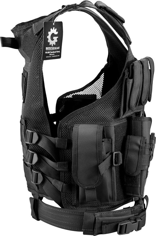 Barska Loaded Gear VX-200 Left Hand Tactical Vest with Holster, Belt, Pouches, and Pockets - for Airsoft, Paintball, and Hunting