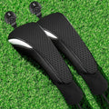 FINGER TEN Golf Club Head Covers Woods Hybrids 1/2/3/4 Pack, Headcovers Men Women 3 5 7 X with Interchangeable Number Tag, Fit All Wood Hybrid Clubs (2 Pack-Black Hybrid Cover)