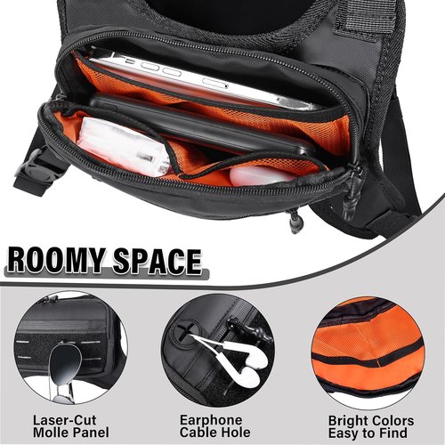 Mozeto Running Vest for Men - Reflective & Water Resistant Chest Pack | Lightweight Sports Phone Holder