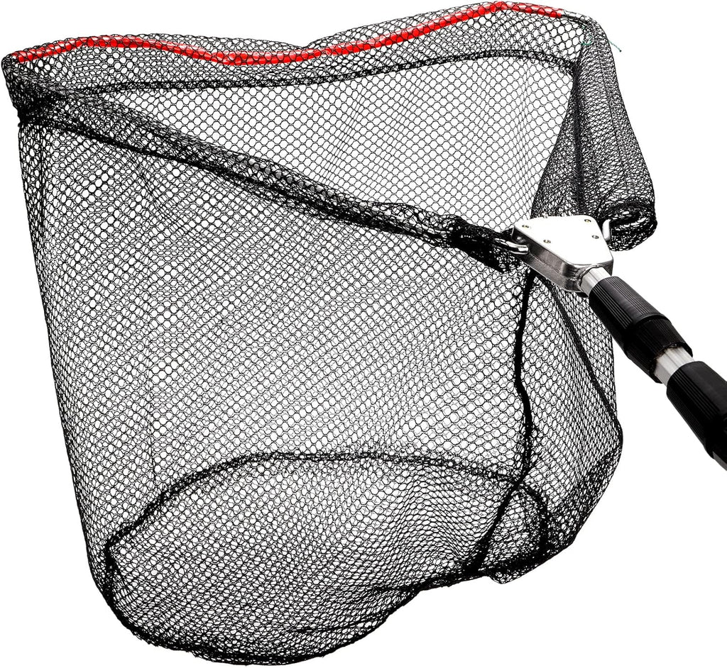 ZENFUN Fishing Net - Telescopic Pole Handle, Collapsible Nylon Mesh for Freshwater & Saltwater | Extends to 51" (Black, White)