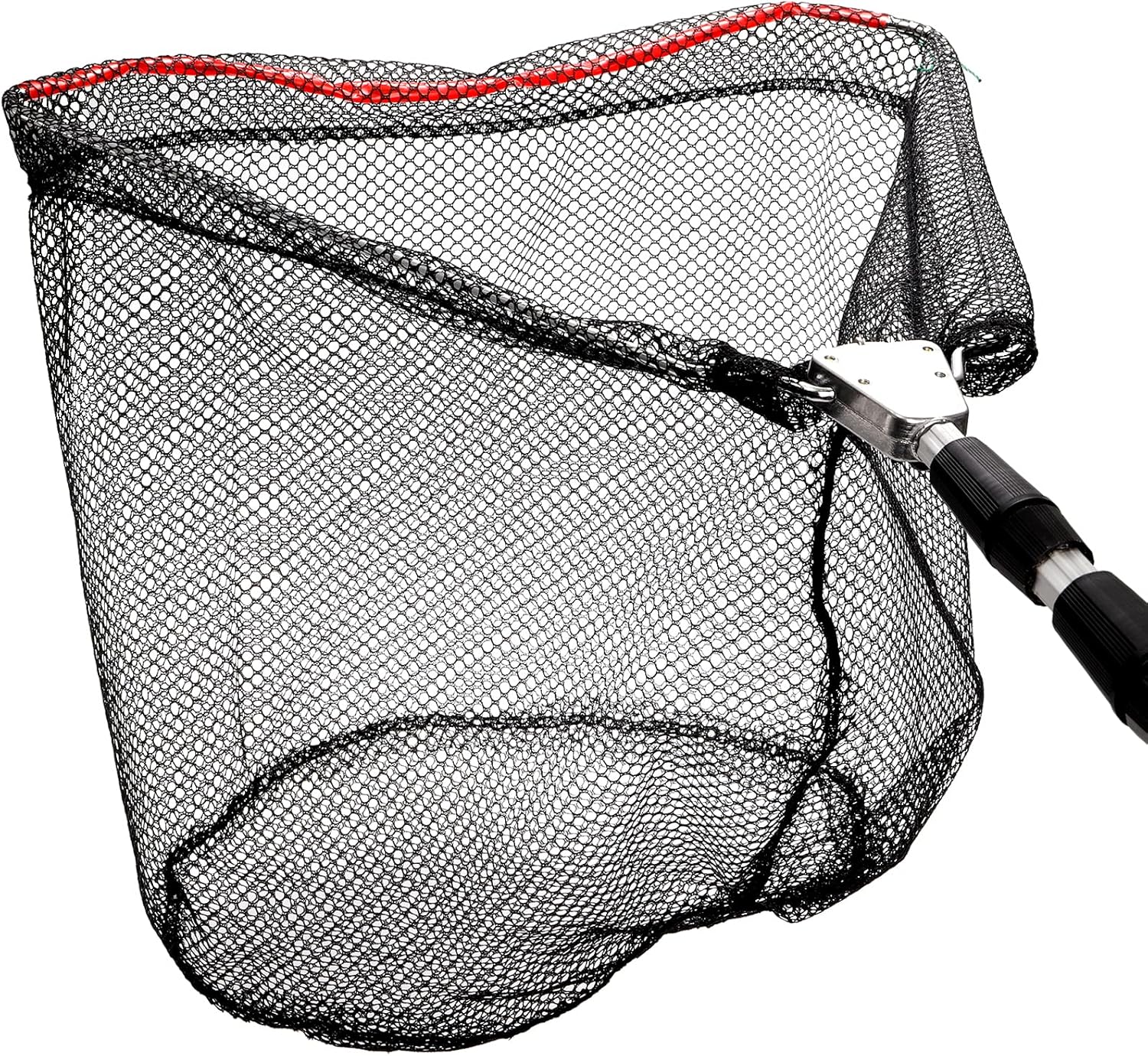 ZENFUN Fishing Net - Telescopic Pole Handle, Collapsible Nylon Mesh for Freshwater & Saltwater | Extends to 51" (Black, White)