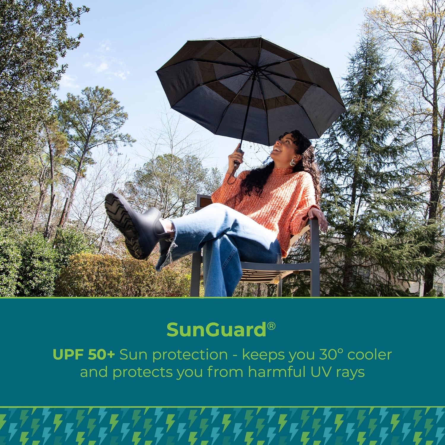 Skiennix Compact Windproof Umbrella - Auto Open/Close with UV & Water Repellent Protection