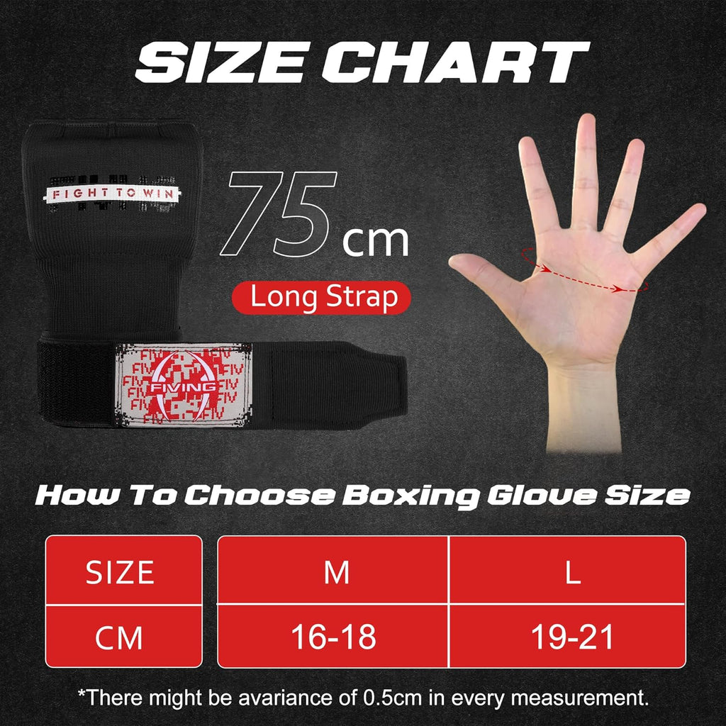 Skiennix Gel Padded Inner Gloves - Quick Elastic Hand Wraps for Boxing & MMA | Unisex Knuckle Protection