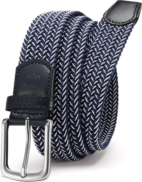 CHAOREN Men's Braided Stretch Golf Belt - Versatile 1 3/8" Design for Casual Pants & Shorts