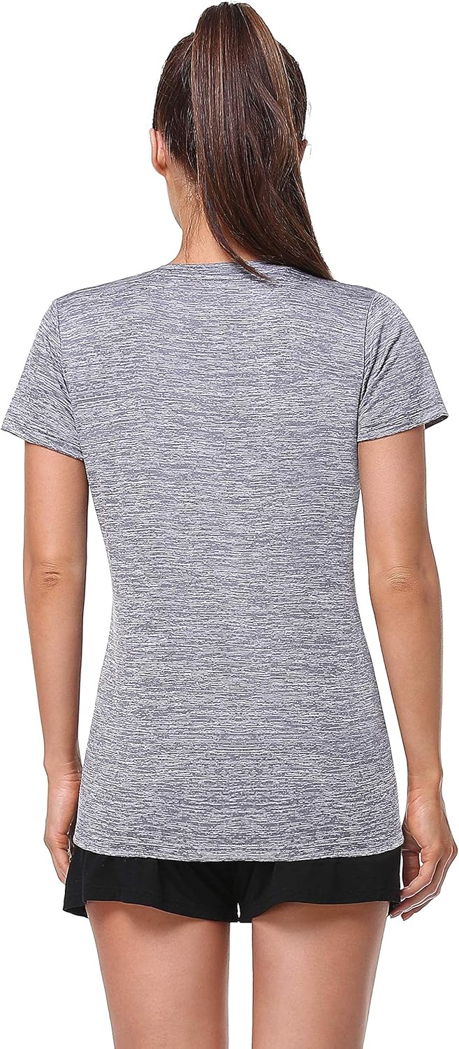 Xelky Women's Dry Fit T-Shirt - Moisture-Wicking V-Neck Athletic Tee | 3-4 Pack Activewear