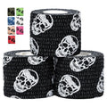 Gymreapers Hook Grip Weightlifting Tape (3 Pack) Black - 2” Sweat-Proof Skull Tape for Thumb Protection