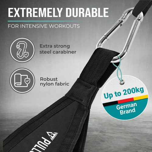 PULLUP & DIP Ab Straps, Premium Abdominal Slings for Abdominal Training, Padded Workout Straps for Crunches, Hanging, Leg Raise, Set of 2 Ab Slings for Pull-Up and Chin-Up Bar