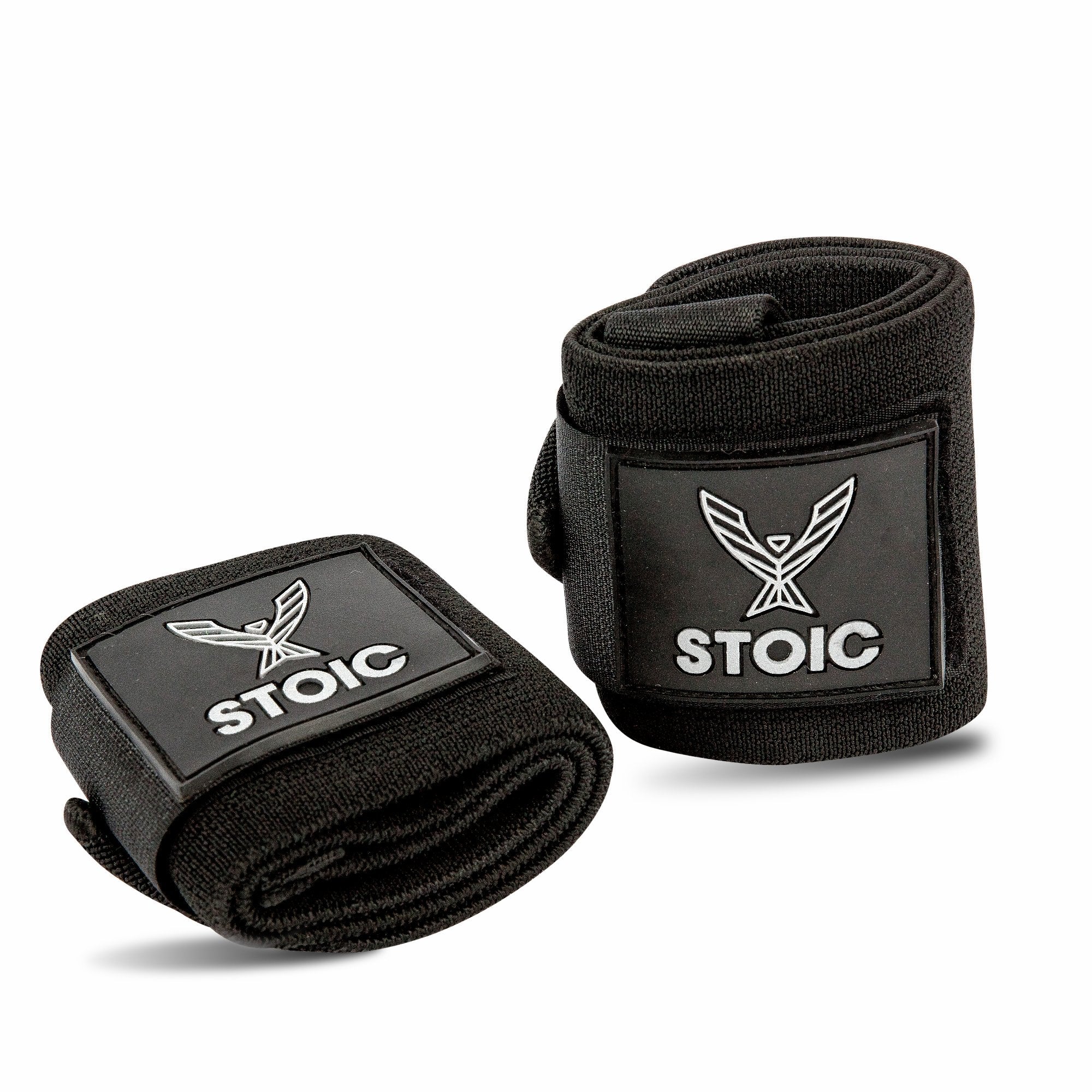 Wrist Wraps weightlifting, powerlifting, cross training, bodybuilding with thumb loop. Professional grade for gym workout, men and women weight lifting and strength training by Stoic - Black 36 Inch