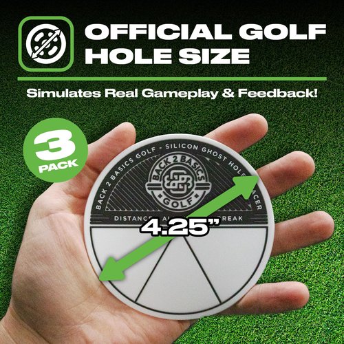 3-Pack Target Ghost Holes Golf Training Set, Portable Outdoor & Indoor Putting Practice Golf Training Putters, Standard 4.25” Targets for Backyard Practice Putting Green, Chipping & Home Drills