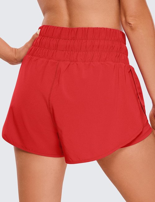 CRZ YOGA 2 in 1 Women's Running Shorts - High Waisted Athletic Gym Shorts with Pocket | 3" Length
