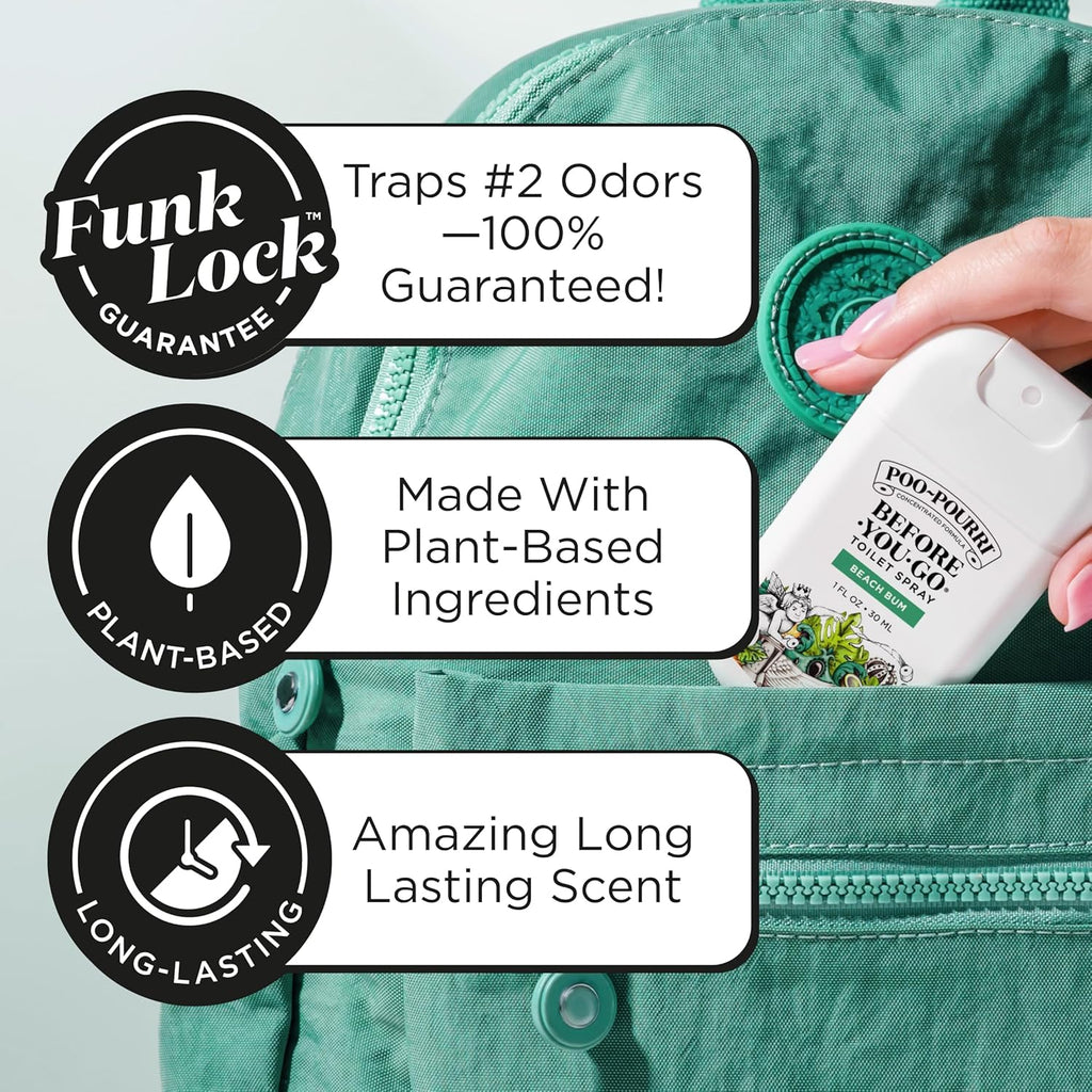 Poo-Pourri Pocket Toilet Spray - Travel Essential Odor Deodorizer | Beach Bum, 1 Fl Oz, TSA Approved