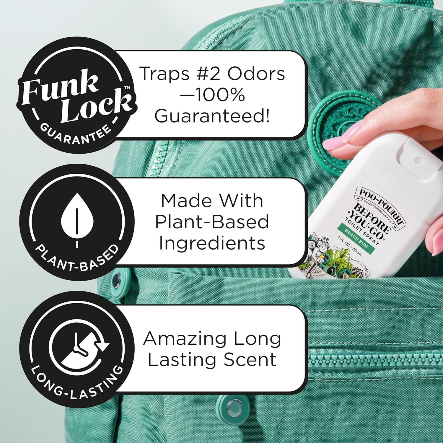 Poo-Pourri Pocket Toilet Spray - Travel Essential Odor Deodorizer | Beach Bum, 1 Fl Oz, TSA Approved
