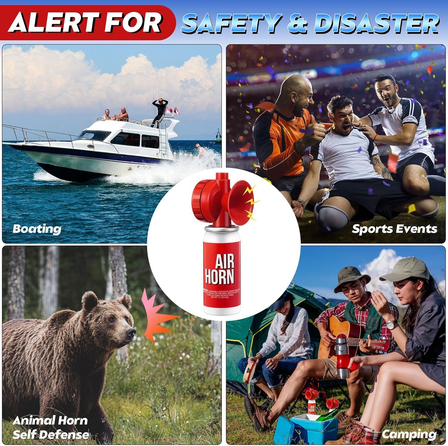 Saillong Boat Air Horn - 1.4oz Loud Marine Safety Horn for Emergency Use | Compact & Portable