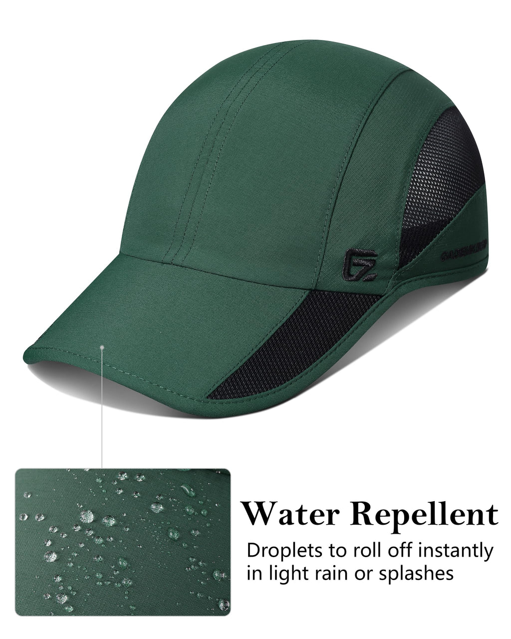 GADIEMKENSD Cooling Running Hat Quick Dry Summer Baseball Cap UPF50+ Sports Sun Caps Breathable Mesh Trucker Dad Hats Unstructured for Golf Tennis Hiking Gym Camp Blackish Green M/L 7-7 1/2