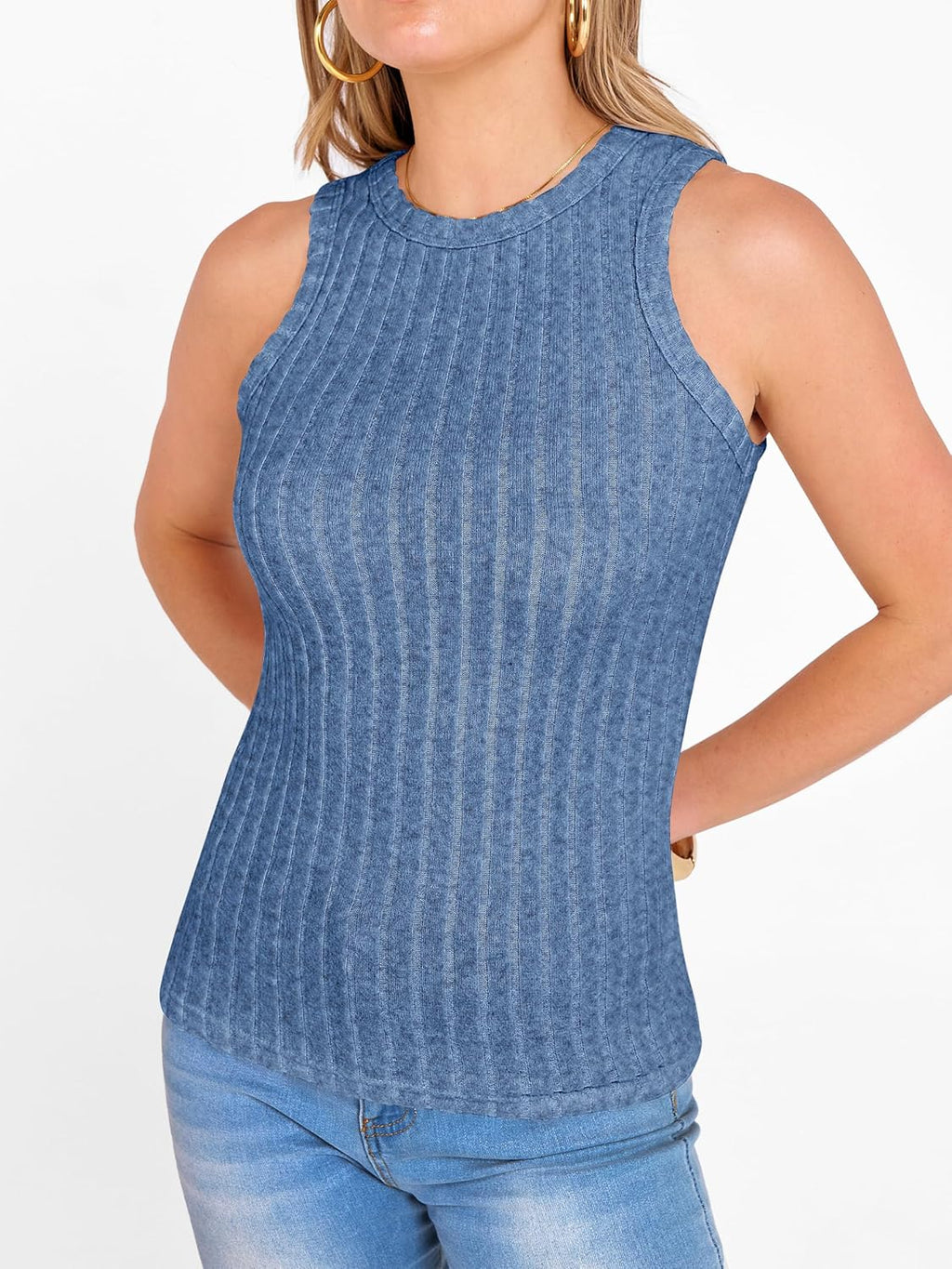 ANRABESS High Neck Tank Top - Women's Sleeveless Summer Shirt | Soft Slim Fit Racerback, Trendy Casual Style