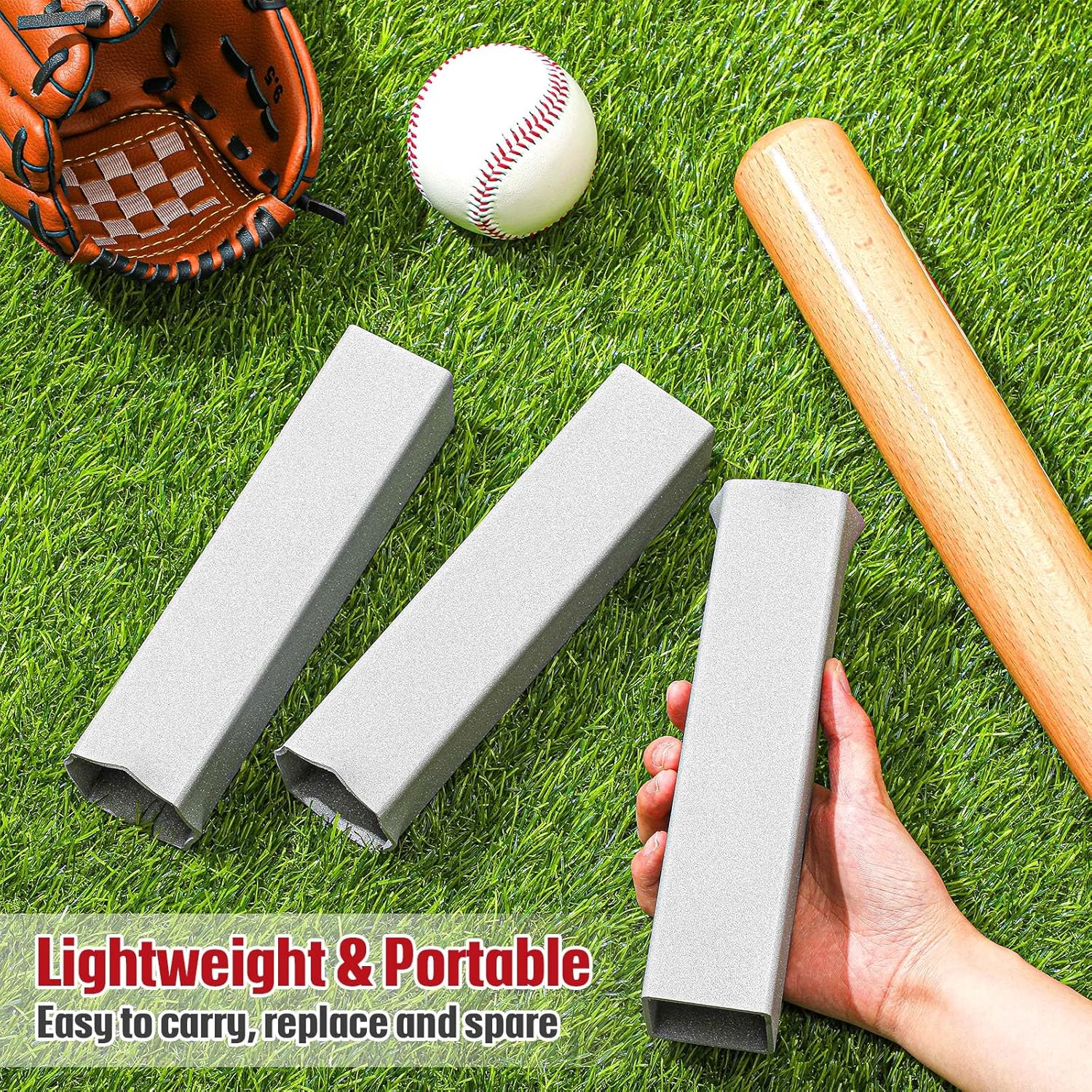 Yaocom Baseball Ground Anchors - Curled Style for Standard/Official Bases - 1.8 x 8 Inch