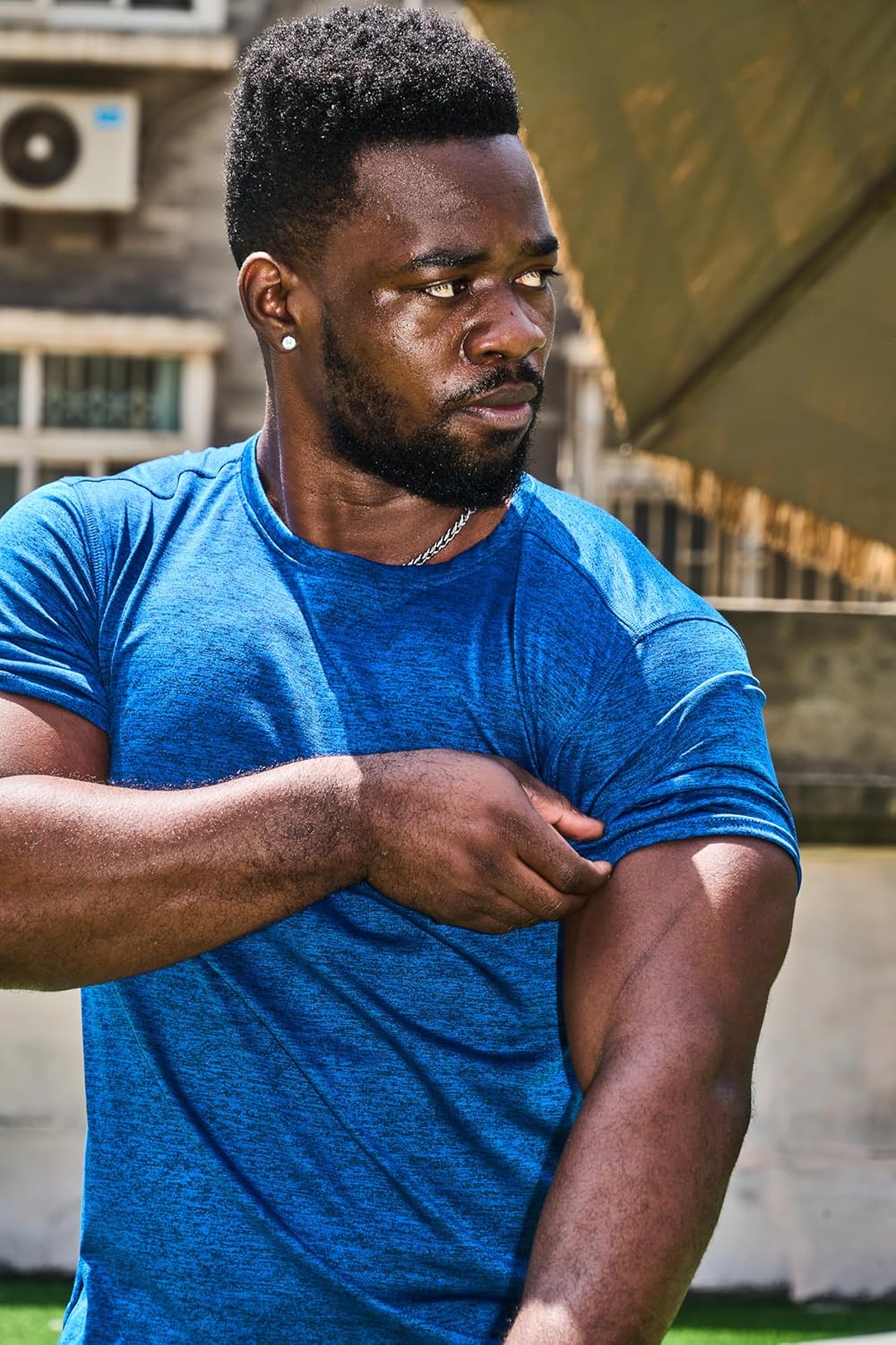 White Peak Trading Company Men's Workout T-Shirts - Quick-Drying Athletic Crew Neck | 5 Pack