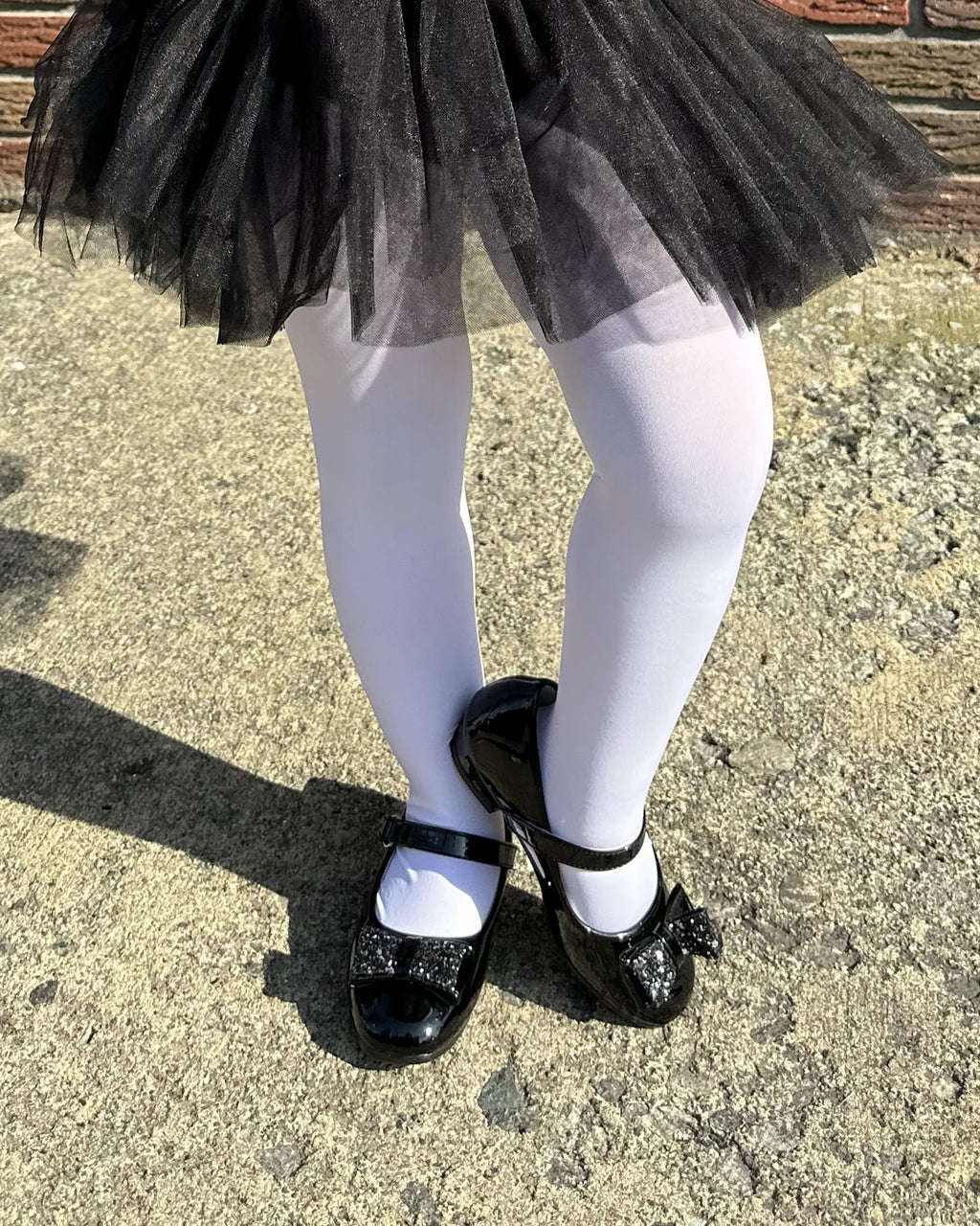 Stelle Girls' Ultra Soft Pro Dance Tight/Ballet Footed Tight(Toddler/Little Kid/Big Kid),WT,M White