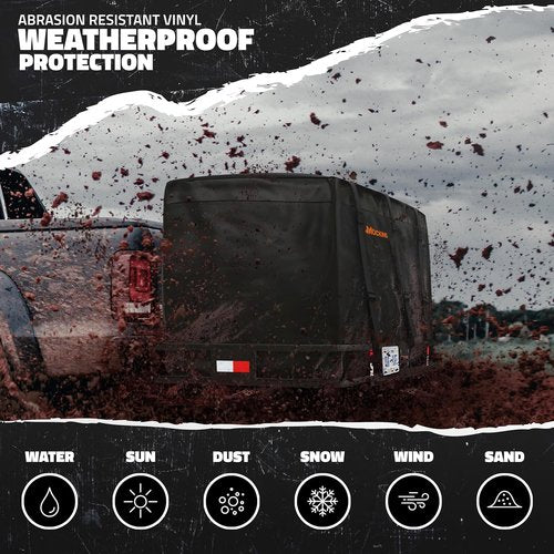 Mockins XXL Folding Trailer Hitch Cargo Carrier - 500 Lbs Capacity | All-Weather Steel Rack with Waterproof Bag & Accessories