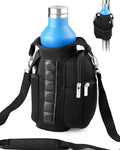 Gym Carrier, Magnetic Gym Pouch, Tumbler Carrier with Strap Phone Pockets, Fitness Portable Crossbody Bag with 6 Built-in Magnets, Gym Carrier with strap, Magnetic bag holder for Running Traval Sports