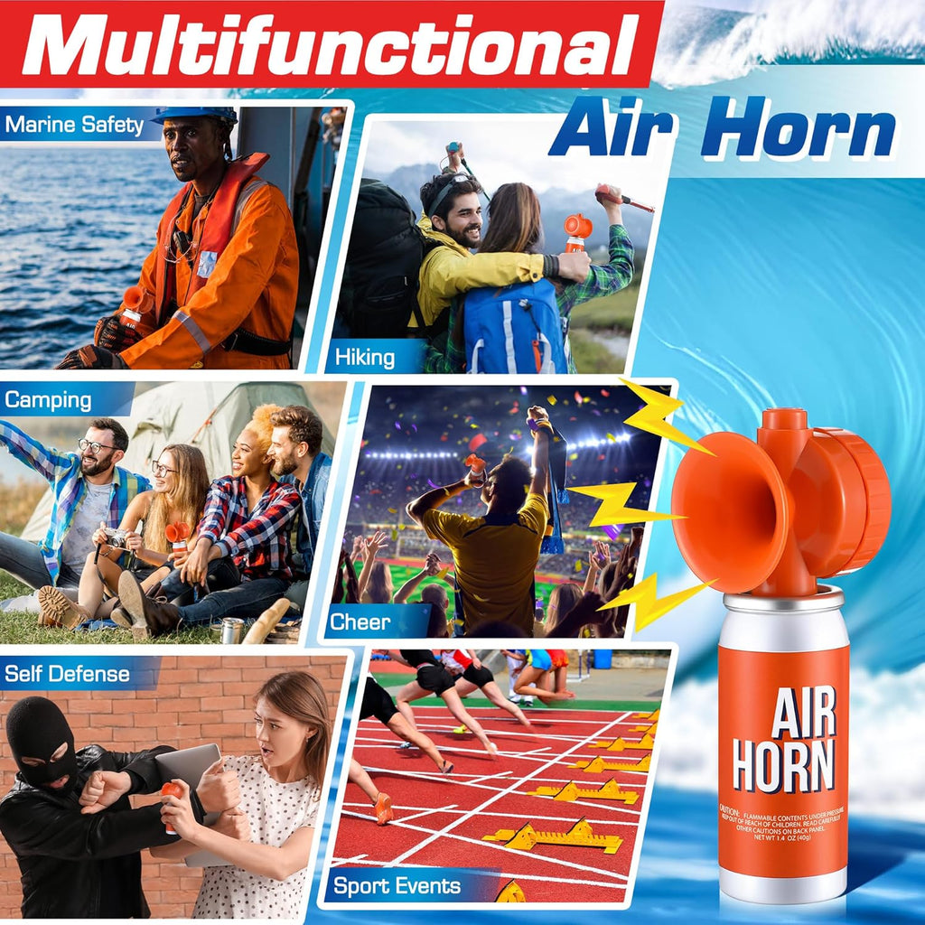 Air Horn 1.4oz - 122dB Loud Marine Safety Horn | Emergency Use, Heard Up to 1/2 Mile Away