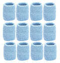 Unique Sports Wristbands/Sweatbands Pack of 12 (6 Pair) Light Blue